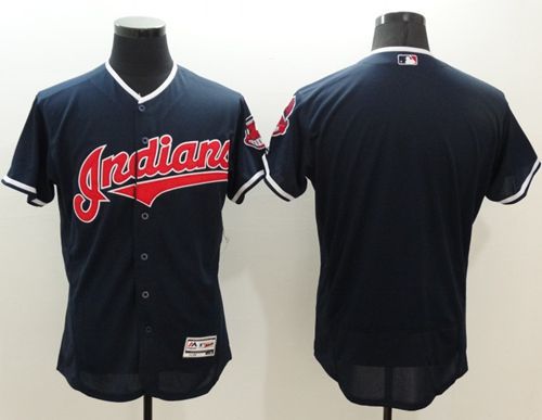 Indians Blank Navy Blue Flexbase Authentic Collection Stitched MLB Jersey